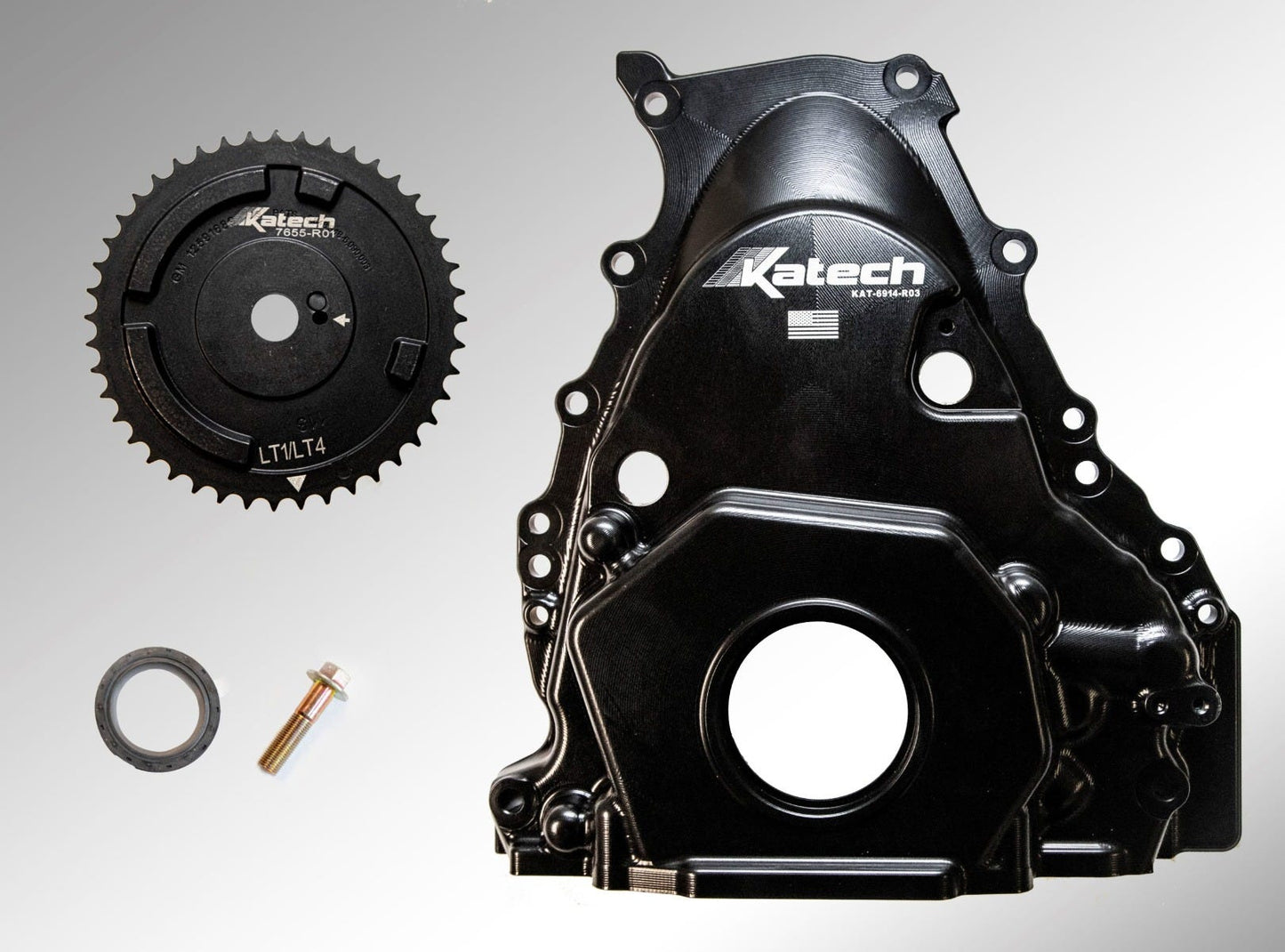 KATECH VVT CONVERSION BILLET FRONT COVER KIT - GEN V - WET SUMP - KAT-A6914