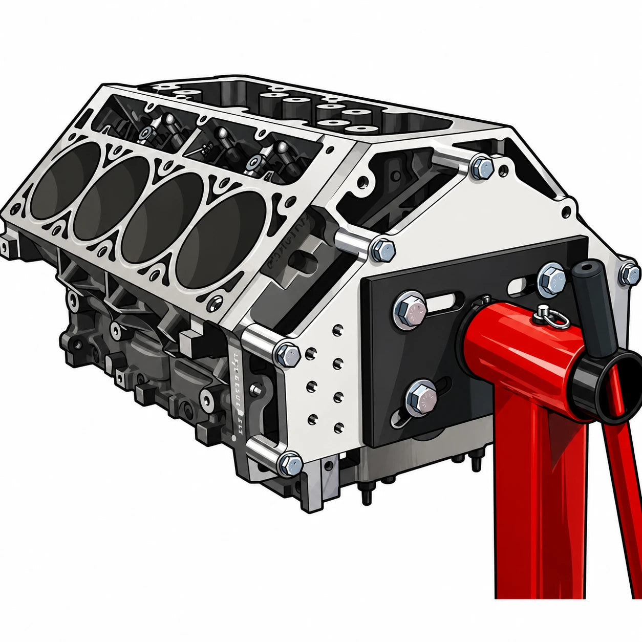 LS short block on an engine stand
